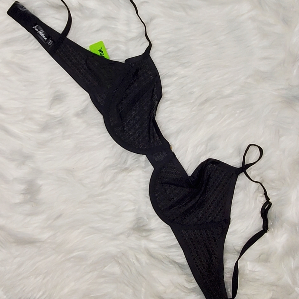 Sam Edelman Black Geo Mesh Underwire Bra - Picture 6 of 8